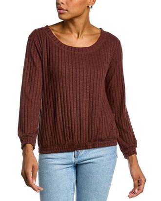 Chaser Rib Shirring Pullover