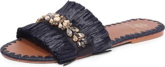 De Siena shoes Rieten Zwarte Sandaal Semira - Dames - Sandalen - Zwart - 37 EU - Schoenen