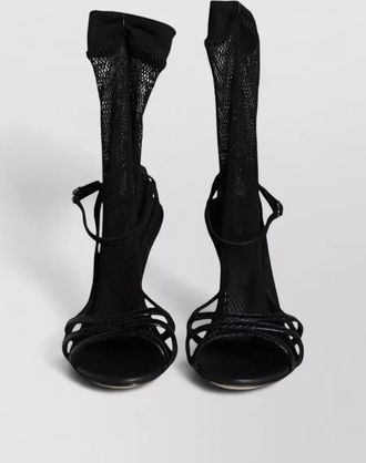 Dolce & Gabbana leather mesh stiletto sandals
