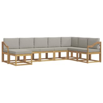 vidaXL Conjunto De Sof&aacute;s De Exterior 8 Pcs Blanco Y Gris Claro Vidaxl