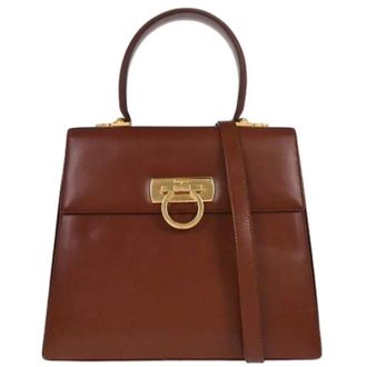 Ferragamo Pre-owned Handbags, female, Brown, Size: ONE SIZE Pre-owned Leather handbags