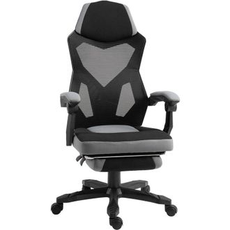 Vinsetto Vinsetto - Sedia Ergonomica da Ufficio Reclinabile Poggiapiedi Retrattile Grigio