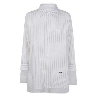 Jean Paul Gaultier Gestreept Casual Overhemd - Dames - Blouses & Shirts - Wit - Maat: XS
