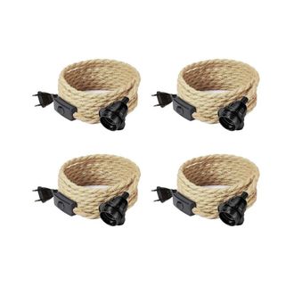 OEM 4 Cables De Cuerda Retro Para L&aacute;mpara De Ara&ntilde;a, Accesorios Para L&aacute;mparas De Mesa Con Interruptor Y Enchufe (bombilla No Incluida), Enchufe Europeo