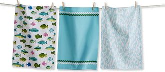Tag Make A Splash Dishtowel S/3 Blue Multi Cotton Summer at Nordstrom