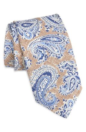 David Donahue Paisley Silk Tie in Cocoa at Nordstrom