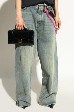 Balenciaga Hourglass Hand Bag, Womens, Black