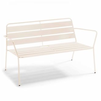 Oviala Canap&eacute; de jard&iacute;n de metal marfil