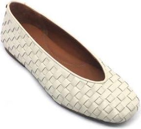 Gentle Souls Willow Woven Flat in Stone Leather at Nordstrom Rack, Size 11