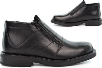 Generic Mens Leather Boots Mens Leather Ankle Boots Size 6 Boys School Boot Wide Open Entry Junior Boys Boot Warm Thermal Lining Zip Up Both Sides Genuine Lea