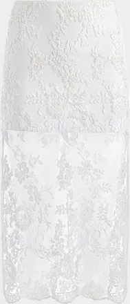 Alice & Olivia Medine Embellished Lace Midi Skirt