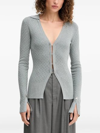 Patrizia Pepe V-neck split-cuff cardigan - Grey