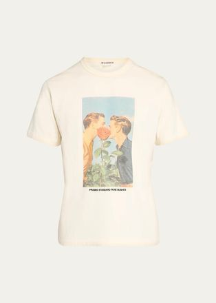 J.W.Anderson Mens Kissing Graphic Cotton T-Shirt