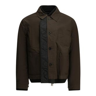 sacai Giacca trapuntata reversibile in nylon twill e ripstop - - Jackets - Uomo - Marrone - L