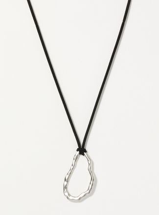 Simons Womens Sinuous hammered medallion cord necklace