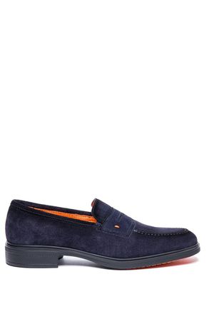 Santoni Easy Suede Penny Loafers