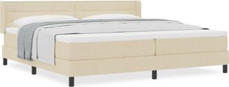vidaXL Box Spring Bed with Mattress Cream 200 x 200 cm Fabric vidaXL