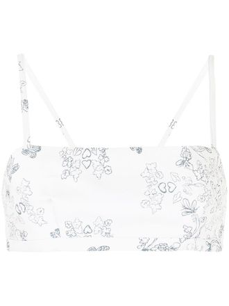 macgraw Abbey printed crop top - women - Viscose - 12 - White
