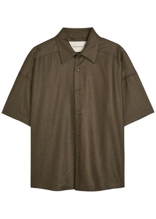 Entire studios Short Sleeve Wool Shirt - Pearl - XL