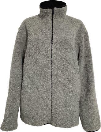 Theory Classon Zipped Fleece Jacket in Grey Polyester