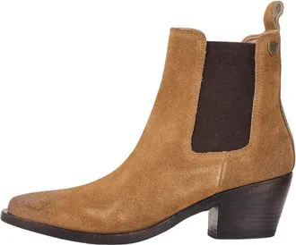 Blauer Ankle Boots In Soft Cognac Leather With Stacked Heel