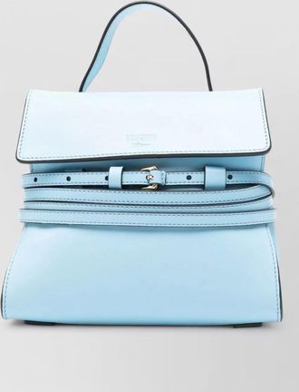 Moschino tie me small leather top handle bag