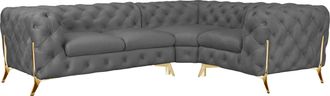HOME AFFAIRE Chesterfield-Sofa »Amaury L-Form« moderne Chersterfield-Optik, Breite 262 cm, Fussfarbe wählbar