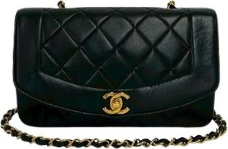Chanel Pre-owned Diana Lambskin Shoulder Bag - Dames - Vintage Schoudertas - Zwart - ONE Size - Leer - Vintage