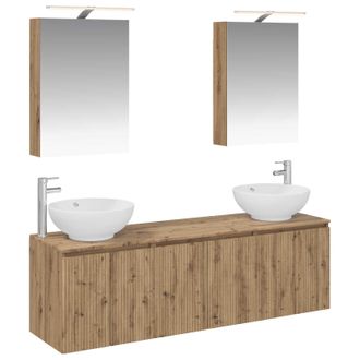 vidaXL Juego De Muebles De Ba&ntilde;o 5 Pcs Roble Artesanal Vidaxl