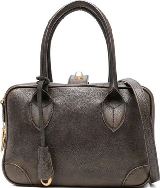 Golden Goose Handbags, female, Beige, ONE SIZE, Black Leather Vita Tote Bag