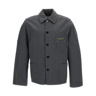 Givenchy Jassen, Heren, Grijs, L, Katoen, Giacca modello over