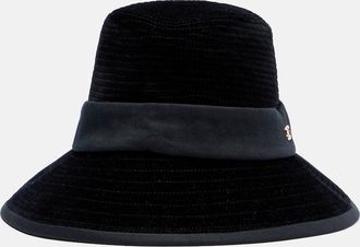Valentino VLogo velvet-trimmed cotton hat