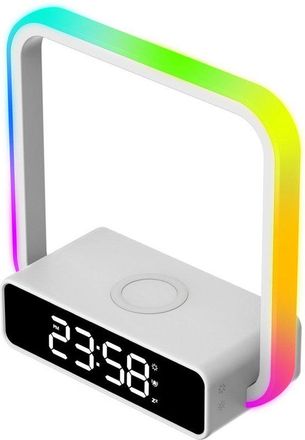 OEM Luz Nocturna, Luz Ambiental De Escritorio, Cargador Inal&aacute;mbrico Para Tel&eacute;fono, Pantalla De Reloj, Luz Nocturna Regulable Sensible Al Tacto