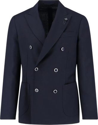 Lardini Blazer met dubbele rij knopen - Blauw