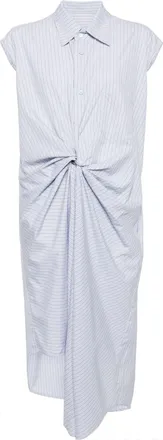 JNBY draped-design cotton dress - women - Cotton - M - Blue