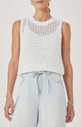 Splendid Camellia Open Knit Sleeveless Sweater in White at Nordstrom, Size X-Large