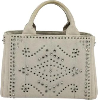 Prada Pre-owned Handbags, female, Gray, Size: ONE SIZE Pre-owned Vintage Canvas Handbag