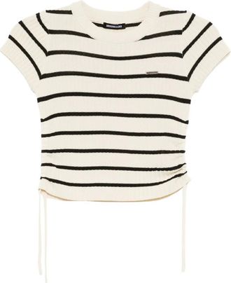 Ground-Zero striped top - women - Cotton/Polyester - One Size - Neutrals