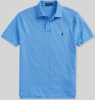 Polo Ralph Lauren Slim Fit Poloshirt aus reiner Baumwolle in Bleu, Gr&ouml;&szlig;e XXL