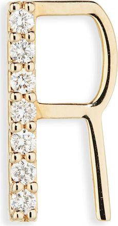 Lana Jewelry 14K Gold Diamond Initial Single Stud Earring in Yellow Gold - R at Nordstrom Rack