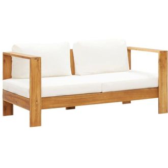 vidaXL Vidaxl - Sedia da Giardino con Cuscino 140 cm Bianco Crema Legno Acacia