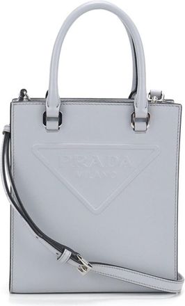 Prada Blue Leather Tote Bag (Pre-Owned)