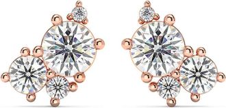 Pompeii3 G/VS 2.50Ct Diamond Studs Bouquet Earrings 14k Gold Lab Grown 11.5mm