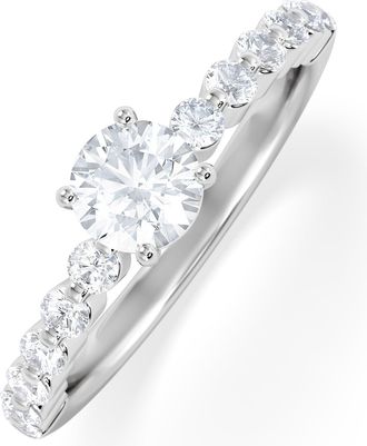The Diamond Store Solstice Round Cut 0.80ct Lab Diamond Engagement Ring F/VS in 9k White Gold