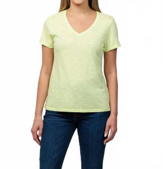 Elliott Lauren Short Sleeve V-Neck Tee In Mojito