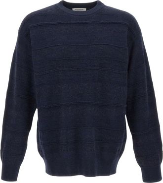 Laneus Truien Blauw - Heren - Ronde hals truien - Blauw - S - Wol - Truien & Vesten