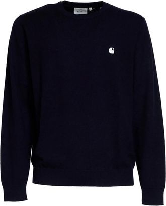 Carhartt Work in Progress Madison Sweater - Heren - Ronde hals truien - Blauw - XL - Wol - Truien & Vesten