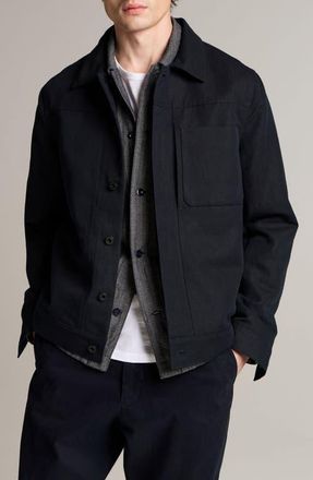 Vince Pleated Trucker Jacket in Coastal at Nordstrom, Size Xx-Large