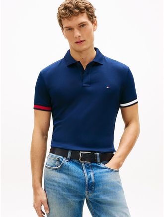 Tommy Hilfiger Mens Slim Fit Smooth Cotton Interlock Polo - Navy - XXL