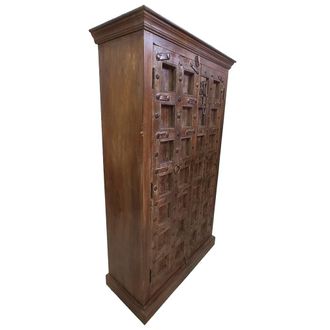 Wanderlust Deco Armario De Madera Acabado Artesanal Marr&oacute;n 120x46x170cm